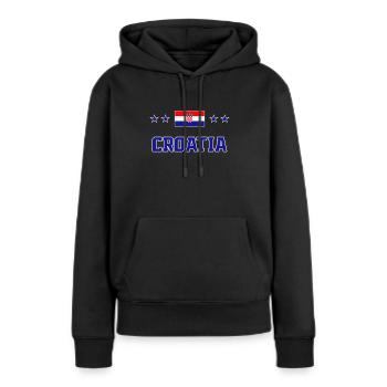 Kroatien - Frauen Premium Bio Hoodie - Schwarz - Vorne - Julia (174cm)
