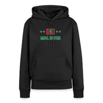 Maldives - Sweat à capuche Premium bio Femme - noir - Devant - Julia (174cm)