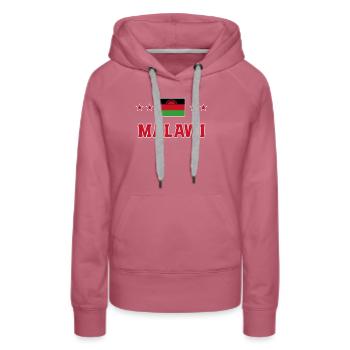 Malawi - Women’s Premium Organic Hoodie - mauve - Front - Isabella (175cm)