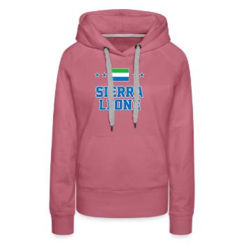 Sierra Leone - Women’s Premium Organic Hoodie - mauve - Front - Isabella (175cm)