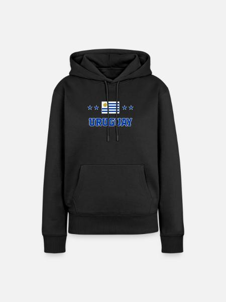 Uruguay - Frauen Premium Bio Hoodie - Schwarz