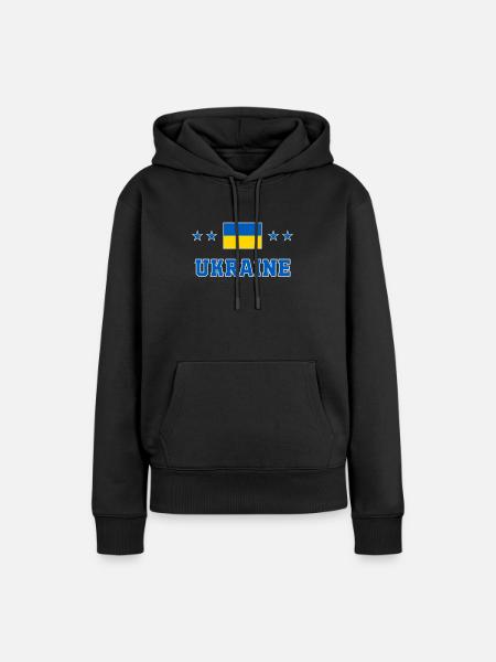 Ukraine - Frauen Premium Bio Hoodie - Schwarz
