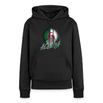 Algerien - Frauen Premium Bio Hoodie - Schwarz - Vorne - Julia (174cm)