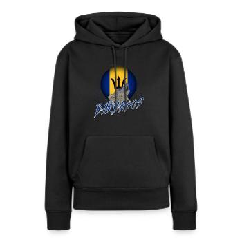 Barbados - Frauen Premium Bio Hoodie - Schwarz - Vorne - Julia (174cm)
