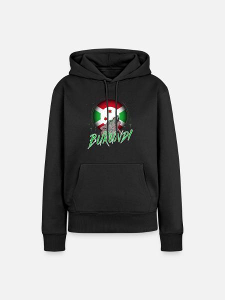 Burundi - Frauen Premium Bio Hoodie - Schwarz