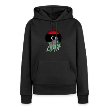 Libyen - Frauen Premium Bio Hoodie - Schwarz - Vorne - Julia (174cm)