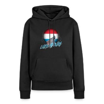 Luxembourg - Sweat à capuche Premium bio Femme - noir - Devant - Julia (174cm)