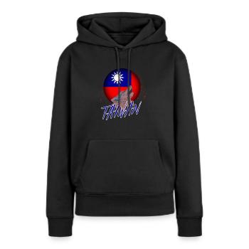 Taïwan - Sweat à capuche Premium bio Femme - noir - Devant - Julia (174cm)