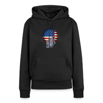 Amérique du Nord - Sweat à capuche Premium bio Femme - noir - Devant - Julia (174cm)