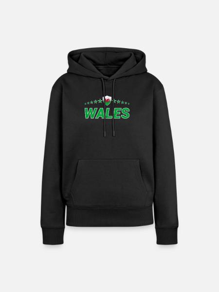 Wales - Frauen Premium Bio Hoodie - Schwarz