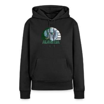 Algerien - Frauen Premium Bio Hoodie - Schwarz - Vorne - Julia (174cm)