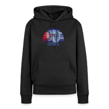 Kuba - Frauen Premium Bio Hoodie - Schwarz - Vorne - Julia (174cm)