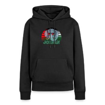 Jordanie - Sweat à capuche Premium bio Femme - noir - Devant - Julia (174cm)