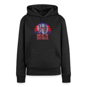 Corée du Nord - Sweat à capuche Premium bio Femme - noir - Devant - Julia (174cm)