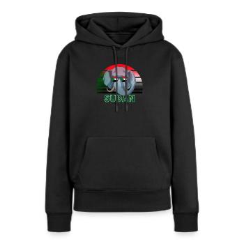 Soudan - Sweat à capuche Premium bio Femme - noir - Devant - Julia (174cm)