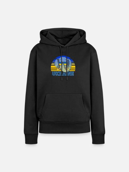 Ukraine - Frauen Premium Bio Hoodie - Schwarz
