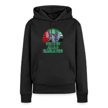 Emirats Arabes Unis - Sweat à capuche Premium bio Femme - noir - Devant - Julia (174cm)