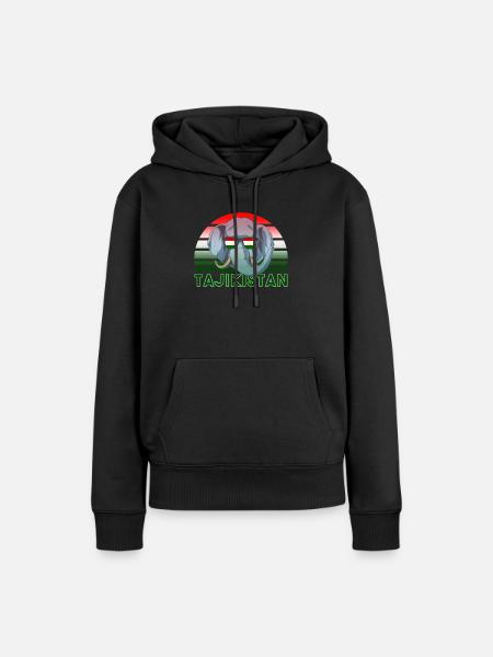 Tadschikistan - Frauen Premium Bio Hoodie - Schwarz