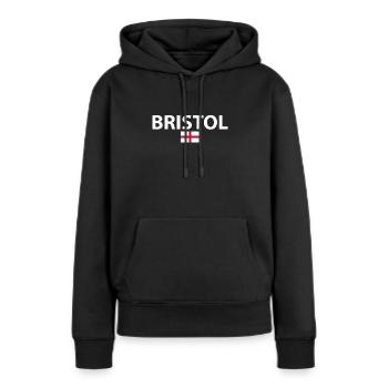 Bristol Angleterre Anglais Drapeau Anglais - Sweat à capuche Premium bio Femme - noir - Devant - Julia (174cm)