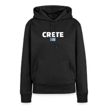 Crète Grèce Drapeau grec Grec - Sweat à capuche Premium bio Femme - noir - Devant - Julia (174cm)