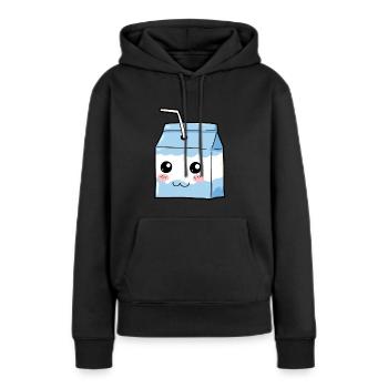 lait rafraîchissement boisson boisson cadeau - Sweat à capuche Premium bio Femme - noir - Devant - Julia (174cm)