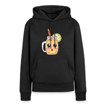 Smoothie rafraîchissement boisson boisson cadeau - Sweat à capuche Premium bio Femme - noir - Devant - Julia (174cm)