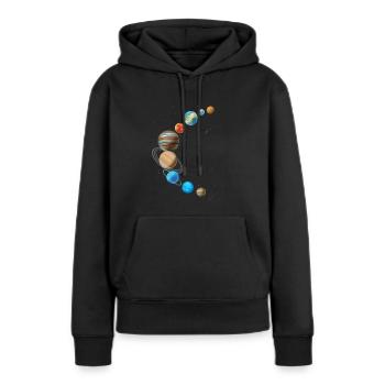 Espace Système solaire en forme de faucille - Sweat à capuche Premium bio Femme - noir - Devant - Julia (174cm)