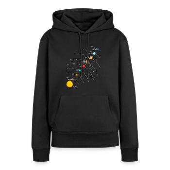 Galaxies étoiles solaires en ligne - Sweat à capuche Premium bio Femme - noir - Devant - Julia (174cm)