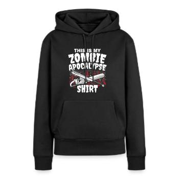 Apocalypse zombie chasseur de zombies Halloween - Sweat à capuche Premium bio Femme - noir - Devant - Julia (174cm)