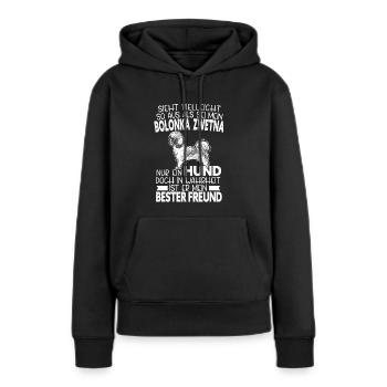 Bolonka Zwetna Mein Bester Freund Hundebesitzer - Frauen Premium Bio Hoodie - Schwarz - Vorne - Julia (174cm)