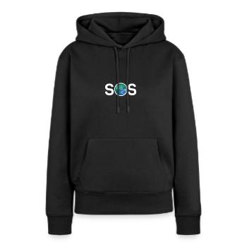 Earth Climate Change Climate Protection SOS - Sweat à capuche Premium bio Femme - noir - Devant - Julia (174cm)