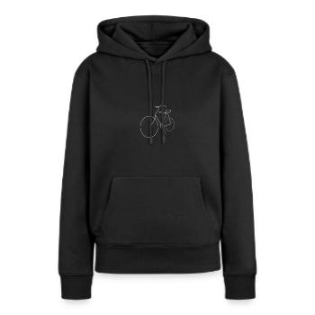 Art minimaliste ligne art vélo minimaliste - Sweat à capuche Premium bio Femme - noir - Devant - Julia (174cm)