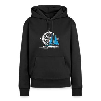 Catamaran ship twin hull sailing - Women’s Premium Organic Hoodie - black - Front - Julia (174cm)