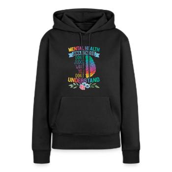 Psychische Gesundheit - Frauen Premium Bio Hoodie - Schwarz - Vorne - Julia (174cm)