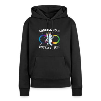 Danser Vers Un Autre Beat Neurodiversität TDAH - Sweat à capuche Premium bio Femme - noir - Devant - Julia (174cm)