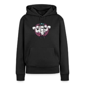 Gewichtheben Einhorn Fitness Gym Lover - Frauen Premium Bio Hoodie - Schwarz - Vorne - Julia (174cm)