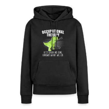 Ergothérapie des dinosaures Ergothérapeute - Sweat à capuche Premium bio Femme - noir - Devant - Julia (174cm)