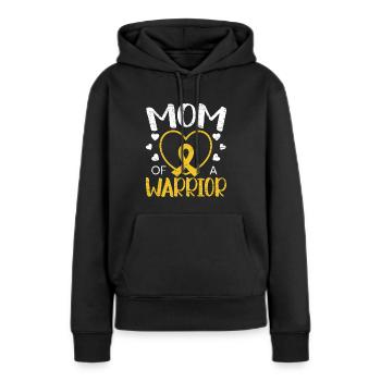 Mom Of A Warrior Childhood Cancer Cancer Infantile Cancer - Sweat à capuche Premium bio Femme - noir - Devant - Julia (174cm)