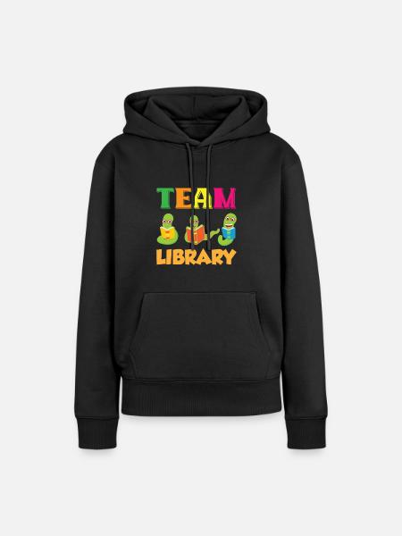 Team Library Cute Librarian School - Frauen Premium Bio Hoodie - Schwarz