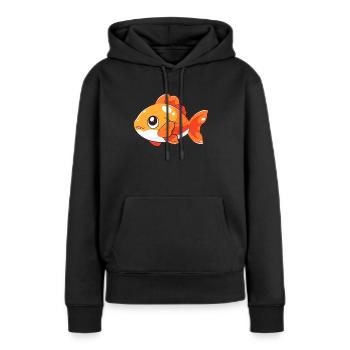 Poisson - Sweat à capuche Premium bio Femme - noir - Devant - Julia (174cm)