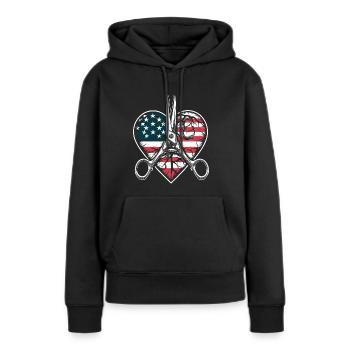 Cadeaux de premiers soins pour le personnel médical - Sweat à capuche Premium bio Femme - noir - Devant - Julia (174cm)