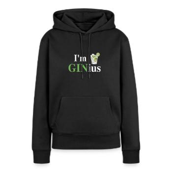 Gin - Sweat à capuche Premium bio Femme - noir - Devant - Julia (174cm)