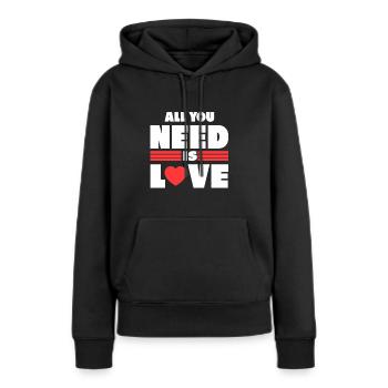 Alles was ich brauch Geschenk Valentinstag Liebe - Frauen Premium Bio Hoodie - Schwarz - Vorne - Julia (174cm)
