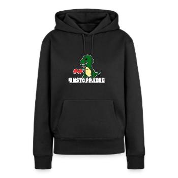 T Rex Dino ist unaufhaltbar Geschenk Dinosaurier - Frauen Premium Bio Hoodie - Schwarz - Vorne - Julia (174cm)