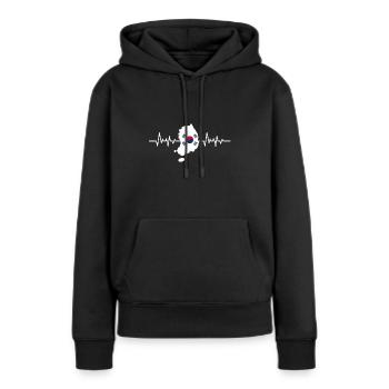Corée - Sweat à capuche Premium bio Femme - noir - Devant - Julia (174cm)
