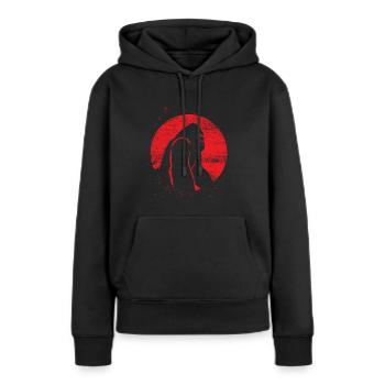 Singe Gorilla Moon Primate Animal cadeau - Sweat à capuche Premium bio Femme - noir - Devant - Julia (174cm)