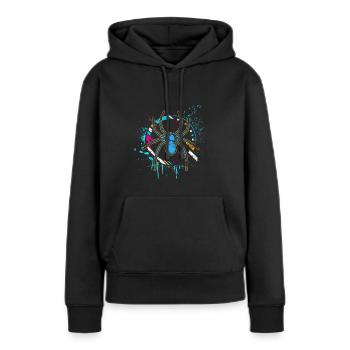 Spinne Gift Phobie Angst Geschenk Tier Beine - Frauen Premium Bio Hoodie - Schwarz - Vorne - Julia (174cm)