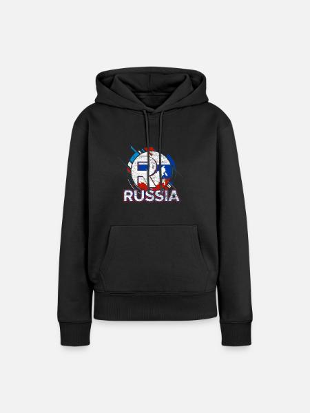 Russland - Frauen Premium Bio Hoodie - Schwarz