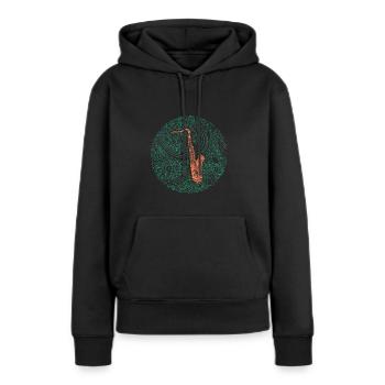 Saxofon - Frauen Premium Bio Hoodie - Schwarz - Vorne - Julia (174cm)