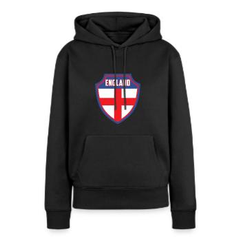 Angleterre - Sweat à capuche Premium bio Femme - noir - Devant - Julia (174cm)